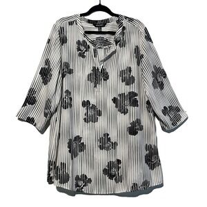 Ellen‎ Tracy Women's 3/4 Sleeve Floral Blouse Size XL